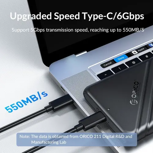 Orico външна кутия за диск Storage - Case - 2.5 inch TYPE C Black - 25PW1-C3-BK-EP - image 6