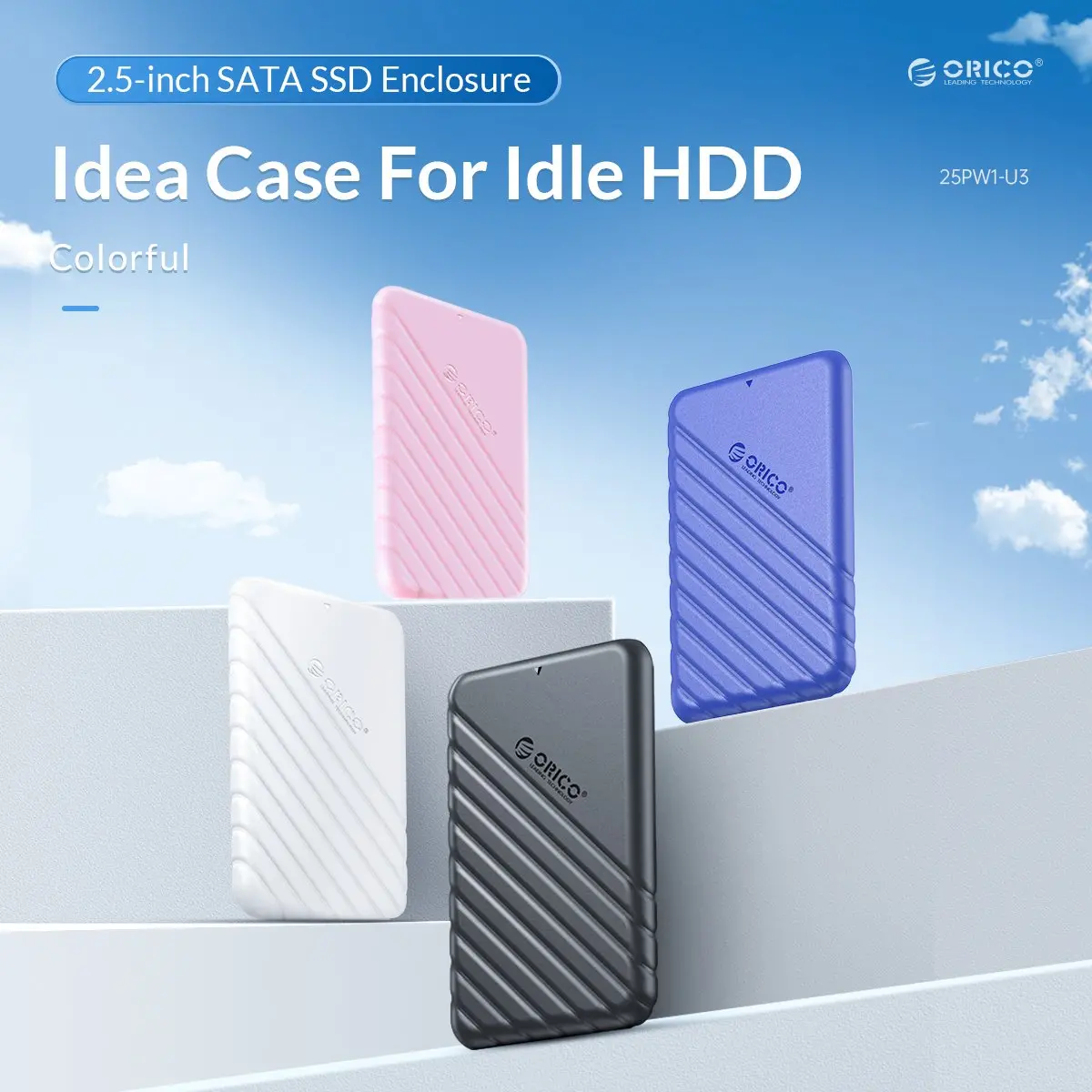 Orico carcasă pentru disc Storage - Case - 2.5 inch USB3.0 albastru - 25PW1-U3-BL - image 3