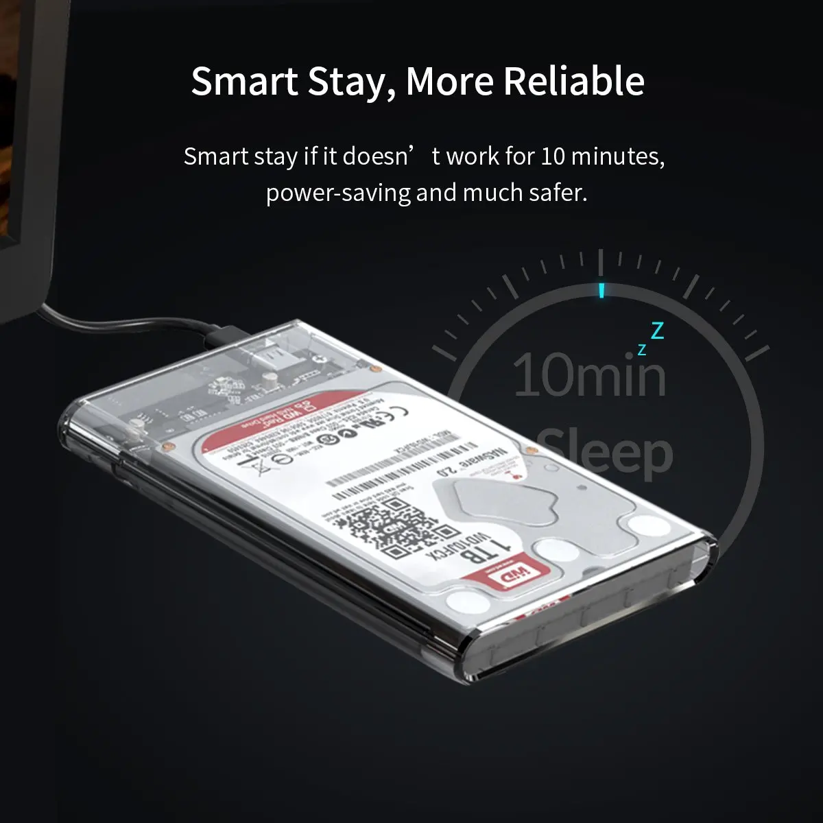 Orico външна кутия за диск Storage - Case - 2.5 inch 5Gbps Type-C Transparent - 2139C3-G2-CR-EP - image 10