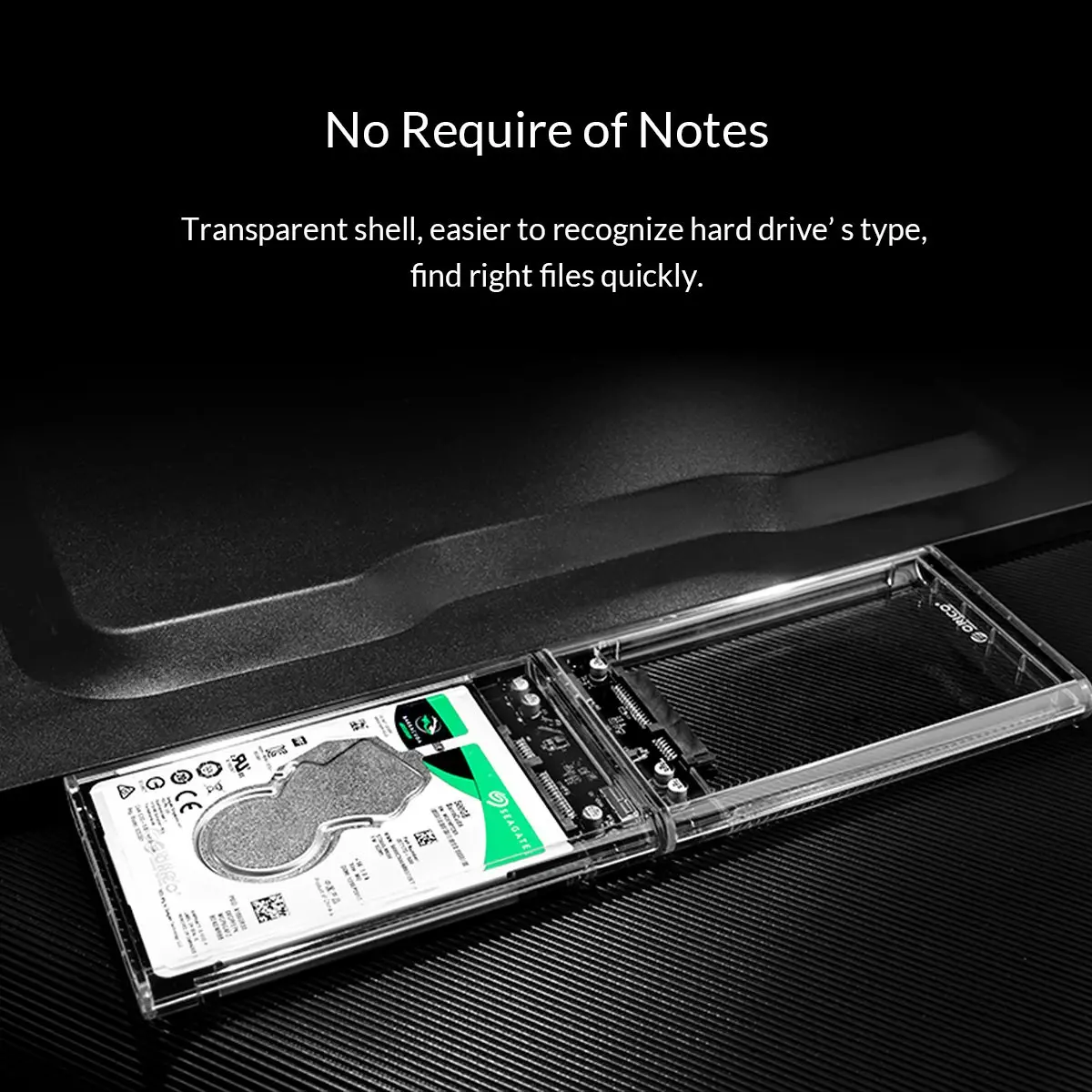 Orico външна кутия за диск Storage - Case - 2.5 inch 5Gbps Type-C Transparent - 2139C3-G2-CR-EP - image 9