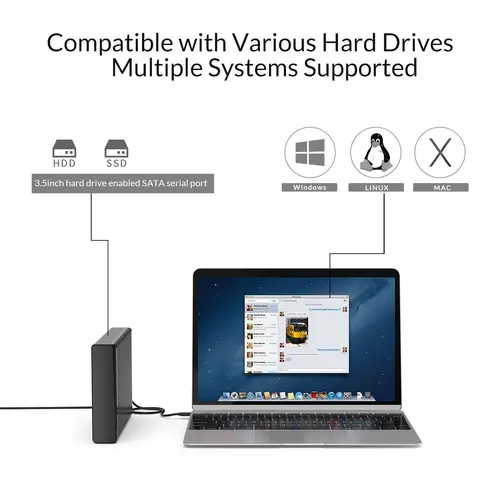 Orico кутия за диск Storage - Case - 3.5 inch Vertical, USB3.0, Power adapter, UASP, black - 7688U3-BK - 9