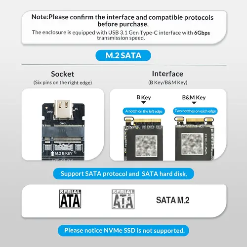 Orico външна кутия за диск Storage - Case - M.2 NVMe M key - USB3.1 Gen2 Type-C, 10Gbps - HM2-G2-BK - image 3