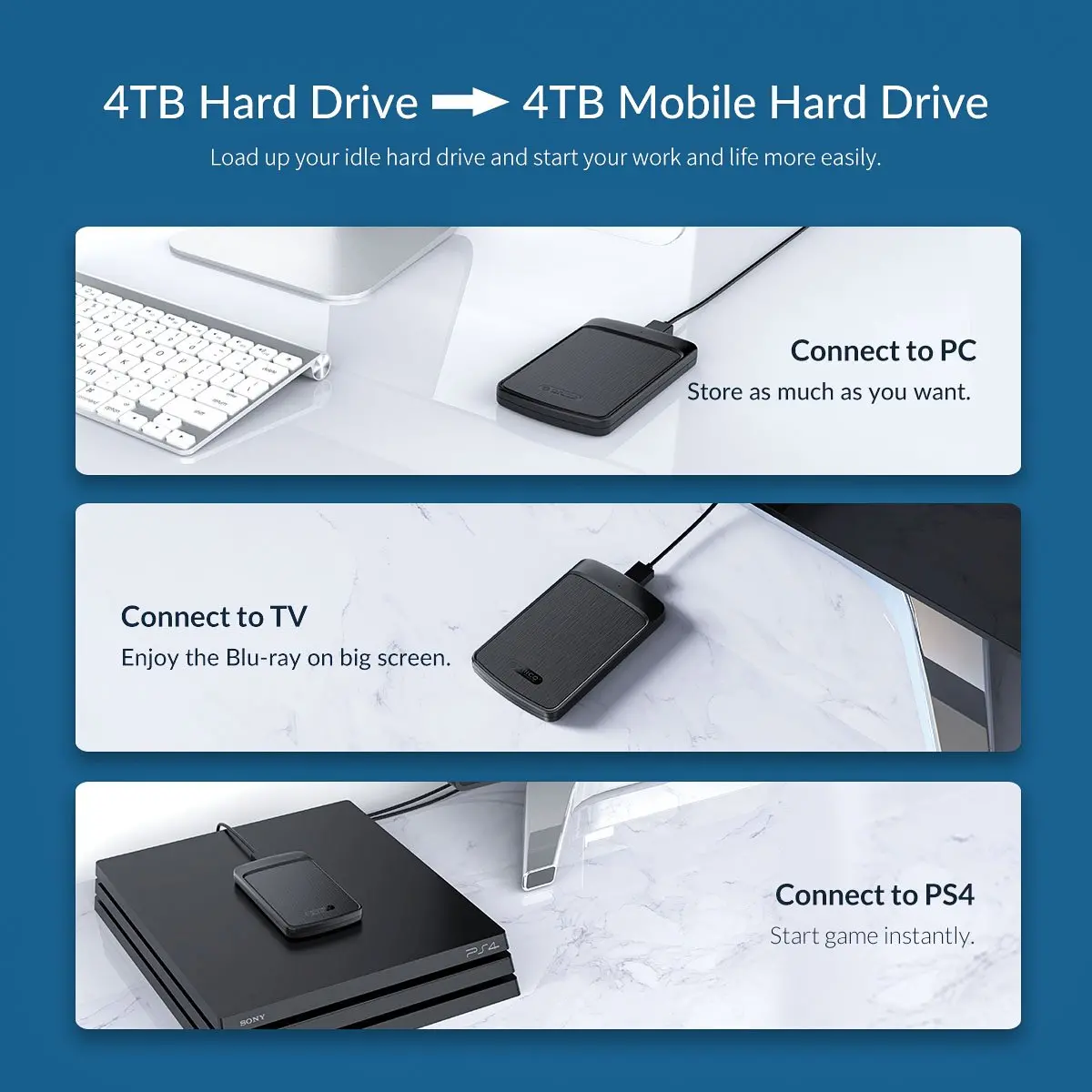 Orico carcasă pentru disc Stocare - Carcasă - 2.5 inch USB3.0 - 2020U3-BK - image 11