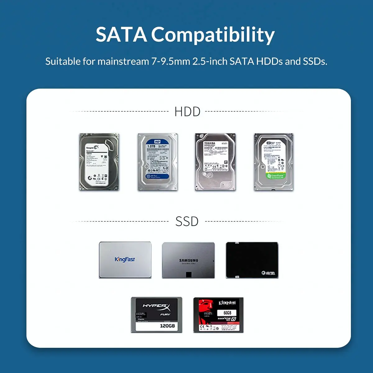 Orico θήκη δίσκου Αποθήκευση - Θήκη - 2.5 ιντσών USB3.0 - 2020U3-BK - image 15