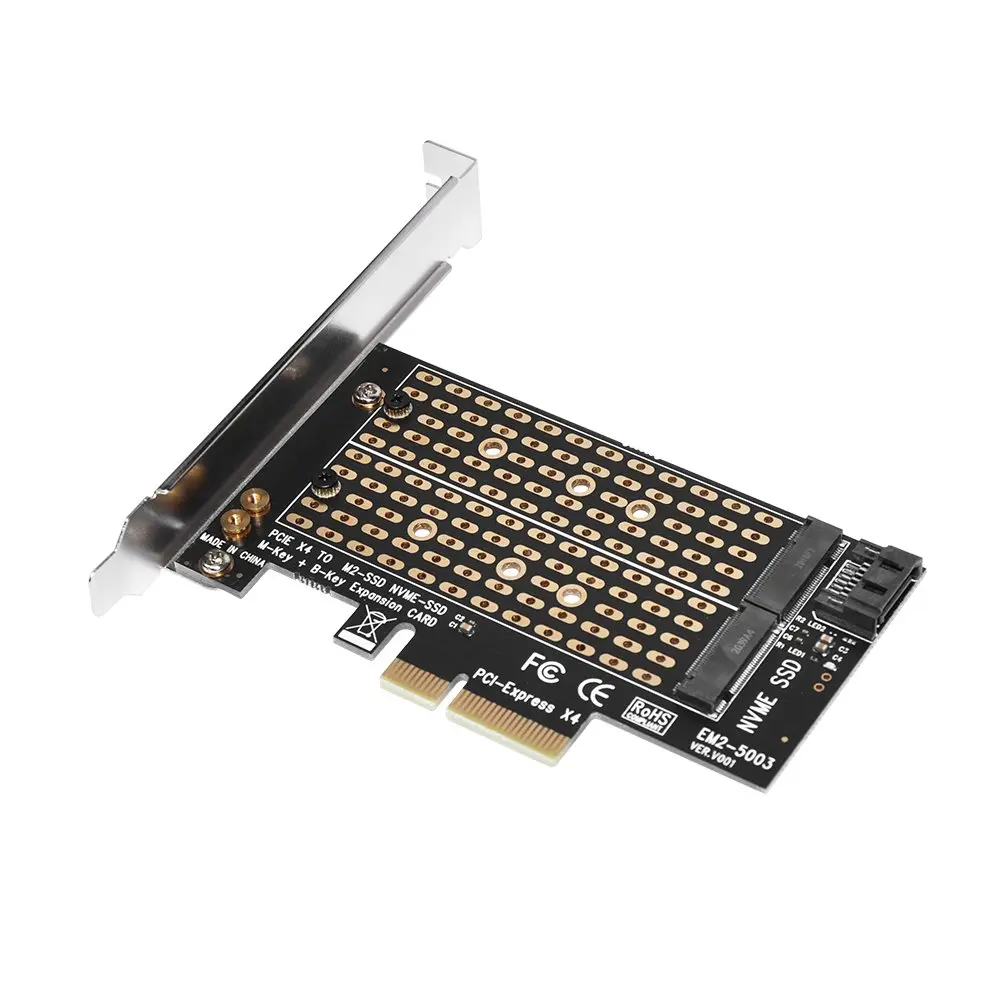 Makki Αντάπτορας M2 SSD NVMe+SATA (M-key+B-key) σε PCI Express 3.0 4x - MAKKI-M2-PCIE-2X - image 2