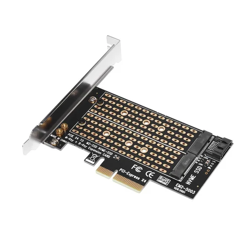 Makki Адаптер M2 SSD NVMe+SATA (M-key+B-key) to PCI Express 3.0 4x adapter - MAKKI-M2-PCIE-2X - image 2