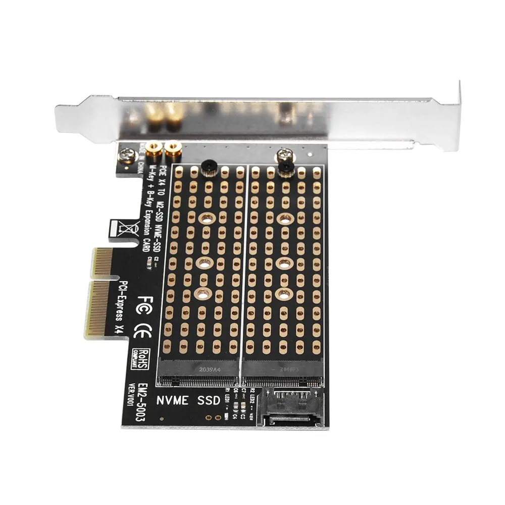 Makki Αντάπτορας M2 SSD NVMe+SATA (M-key+B-key) σε PCI Express 3.0 4x - MAKKI-M2-PCIE-2X - image 3