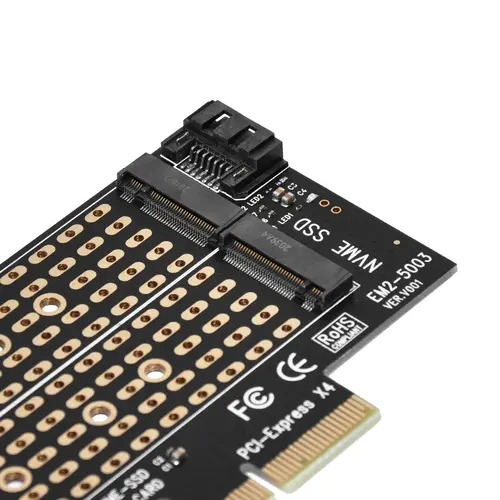 Makki Αντάπτορας M2 SSD NVMe+SATA (M-key+B-key) σε PCI Express 3.0 4x - MAKKI-M2-PCIE-2X - 6