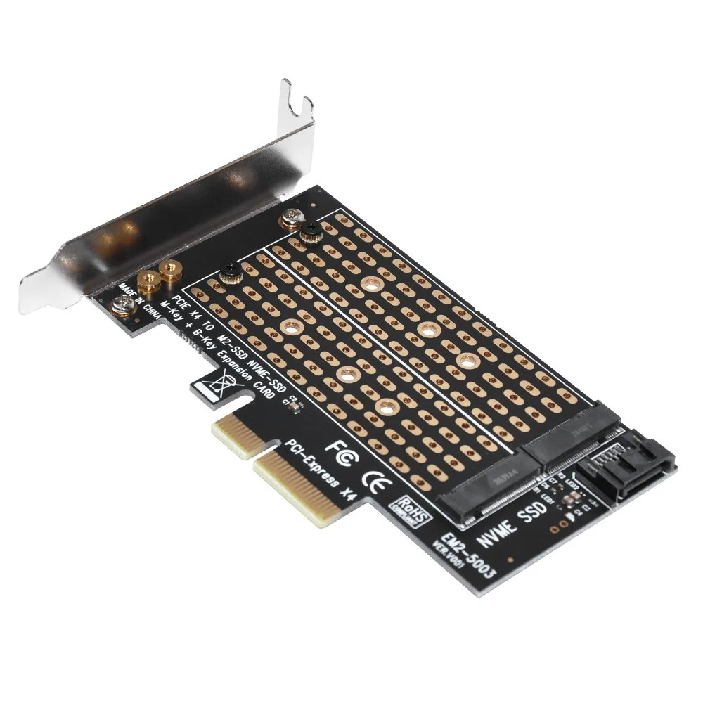 Makki Адаптер M2 SSD NVMe+SATA (M-key+B-key) to PCI Express 3.0 4x adapter - MAKKI-M2-PCIE-2X - image 7