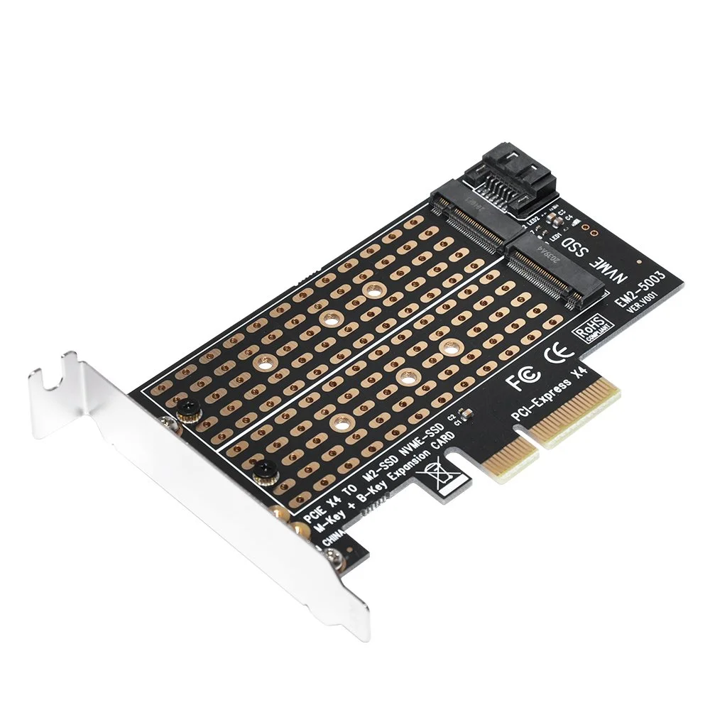 Makki Адаптер M2 SSD NVMe+SATA (M-key+B-key) to PCI Express 3.0 4x adapter - MAKKI-M2-PCIE-2X - image 8