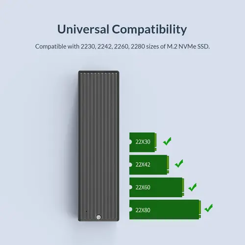 Orico carcasă externă pentru disc Storage - Case - M.2 NVMe M-key 10 Gbps - M2PV-C3-BK-BP - 14