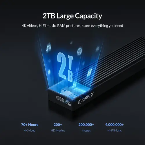 Orico carcasă externă pentru disc Storage - Case - M.2 NVMe M-key 10 Gbps - M2PV-C3-BK-BP - 10