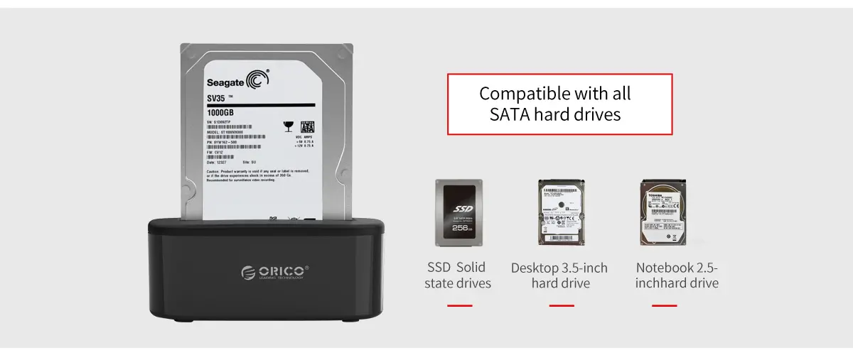 Orico stație de andocare Storage - HDD/SSD Dock - 2.5 and 3.5 inch USB3.0 - 6218US3 - image 5