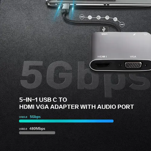 VCom stație de andocare Docking Station Type-C Power Distribution 3.0 100W - HDMI, Type-C x 1, USB3.0 - CU4511 - 2