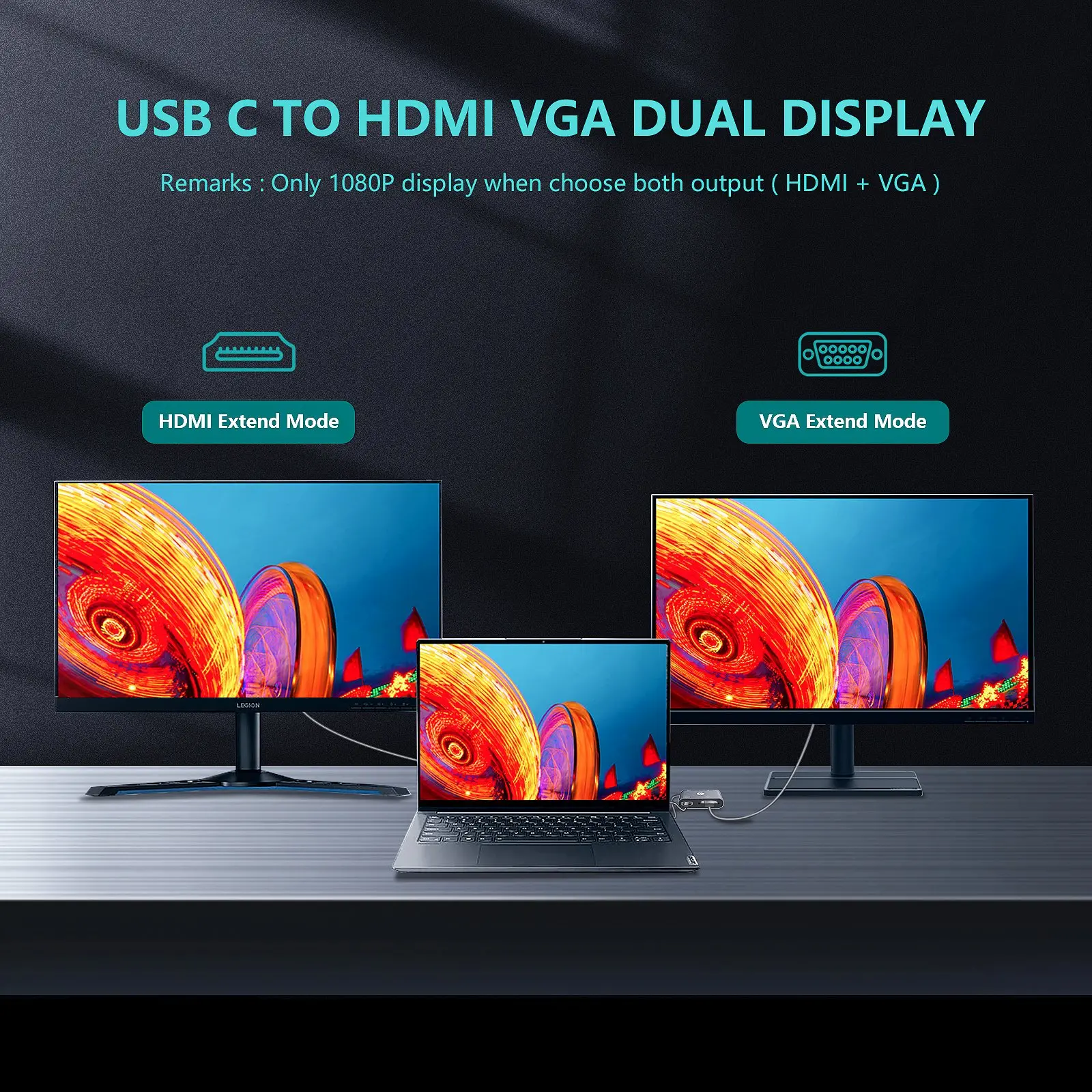 VCom докинг станция Docking Station Type-C Power Distribution 3.0 100W - HDMI, Type-C x 1, USB3.0 - CU4511 - image 3