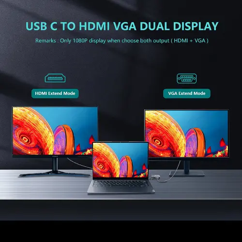 VCom stație de andocare Docking Station Type-C Power Distribution 3.0 100W - HDMI, Type-C x 1, USB3.0 - CU4511 - 4
