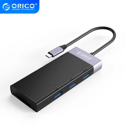 Orico докинг станция Type-C Docking Station Power Distribution 3.0 87W - HDMI, Type-C x 1, USB3.0 x 1, USB 2.0 x 2, LAN, SD, VGA, Audio - MDK-10P-BK