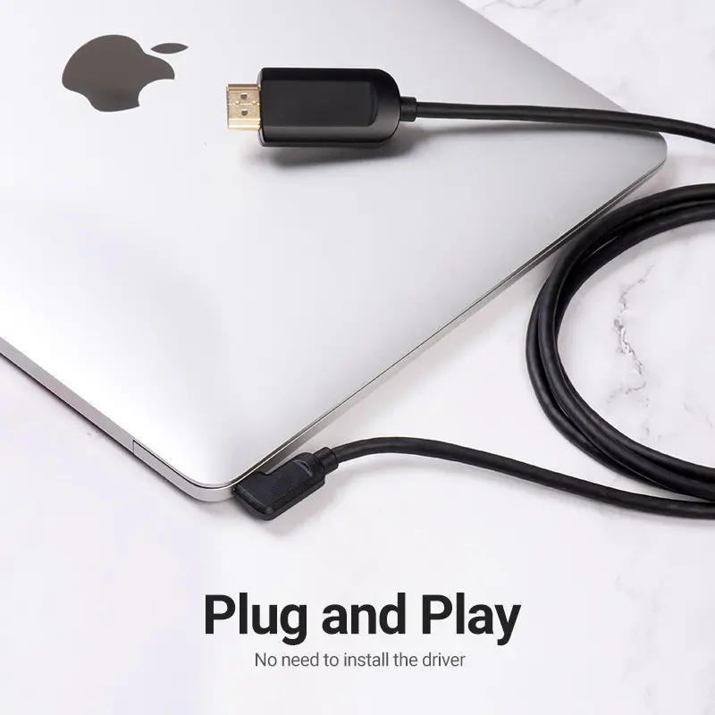 Vention Кабел Type-C to HDMI Cable Right Angle 1.5M Black - CGVBG - image 8