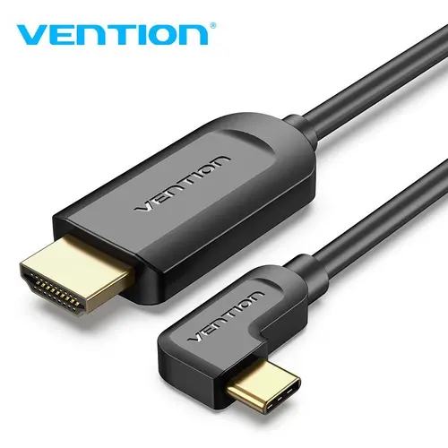 Vention Cablu Type-C la HDMI Cable Right Angle 1.5M Negru - CGVBG - 1