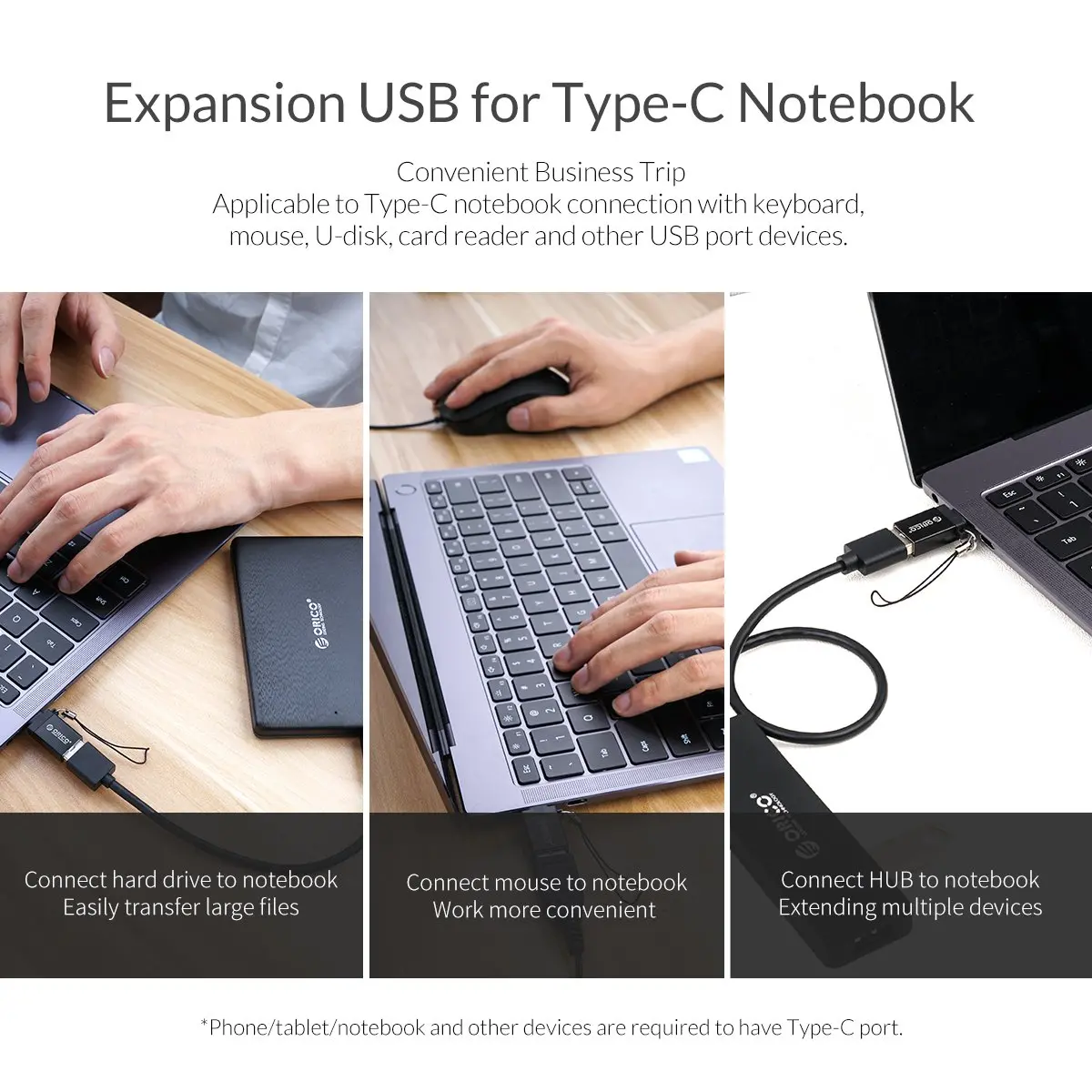 Orico Adaptor OTG USB3.0 AF la Type-C - CBT-UT01-BK - image 11