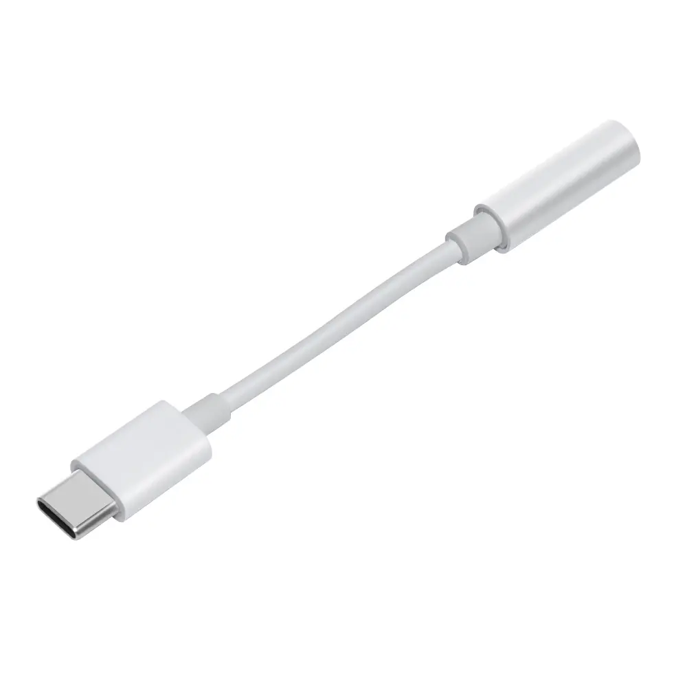 Makki Adaptor Type-C M la mufă audio jack 3.5mm 4P F, Alb - MAKKI-CBL-C-AUDIO-WH - image 1