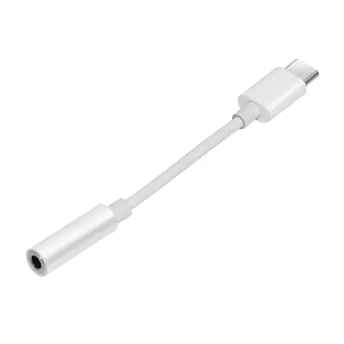 Makki Αντάπτορας Type-C M σε βύσμα ήχου 3.5mm 4P F, Λευκό - MAKKI-CBL-C-AUDIO-WH - 1