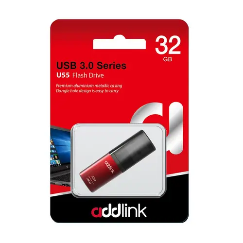 Addlink флашка Flash U55 32GB USB 3.0 Aluminium Red - ad32GBU55R3 - image 1