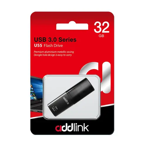Addlink флашка Flash U55 32GB USB 3.0 Aluminium Black - ad32GBU55B3 - image 1