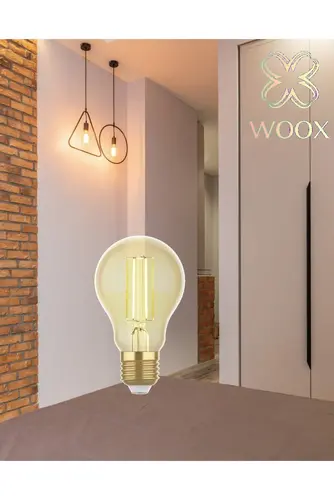 Woox смарт крушка Light - R5137 - WiFi Smart Filament LED Bulb E27, Type A60, Amber, Warm and Cool White, 4.9W/50W, 470 lm - image 3