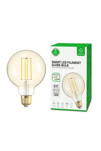 Woox смарт крушка Light - R5139 - WiFi Smart Filament Globe LED Blub E27 Type G95, 4.9W/50W, 470lm, Warm White and Cool White - image 3
