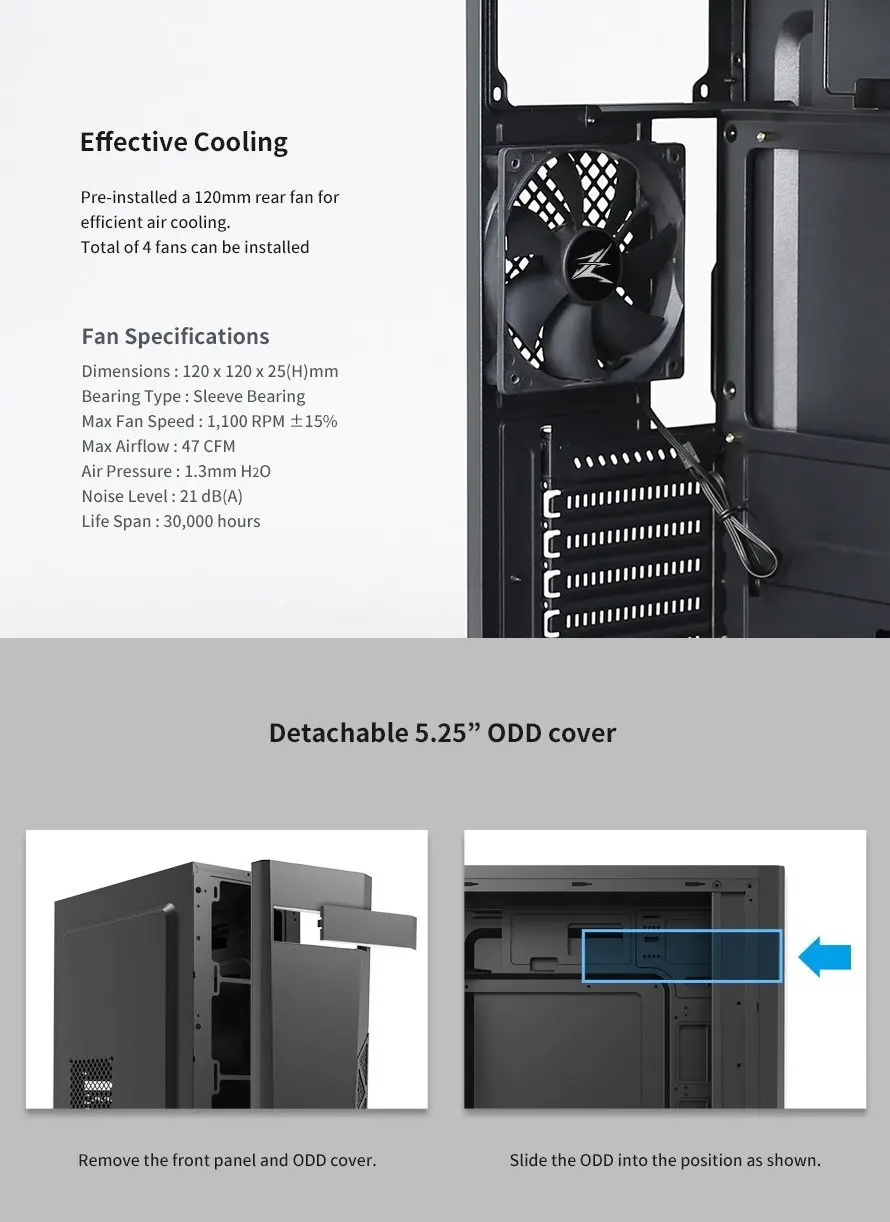 Zalman carcasă pentru computer Case ATX - T8 - RGB - image 5