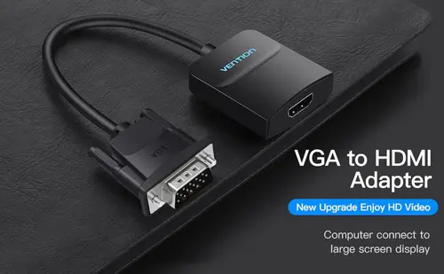 Vention адаптер Adapter VGA to HDMI with sound - Active converter with AUX-in and Micro USB power - ACNBB - image 4