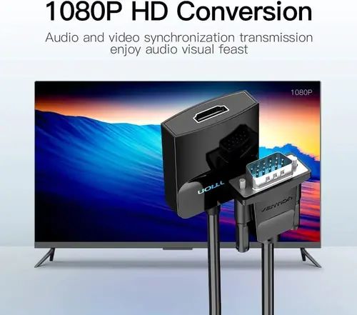 Vention αντάπτορας VGA σε HDMI με ήχο - Ενεργός μετατροπέας με AUX-in και τροφοδοσία Micro USB - ACNBB - 6
