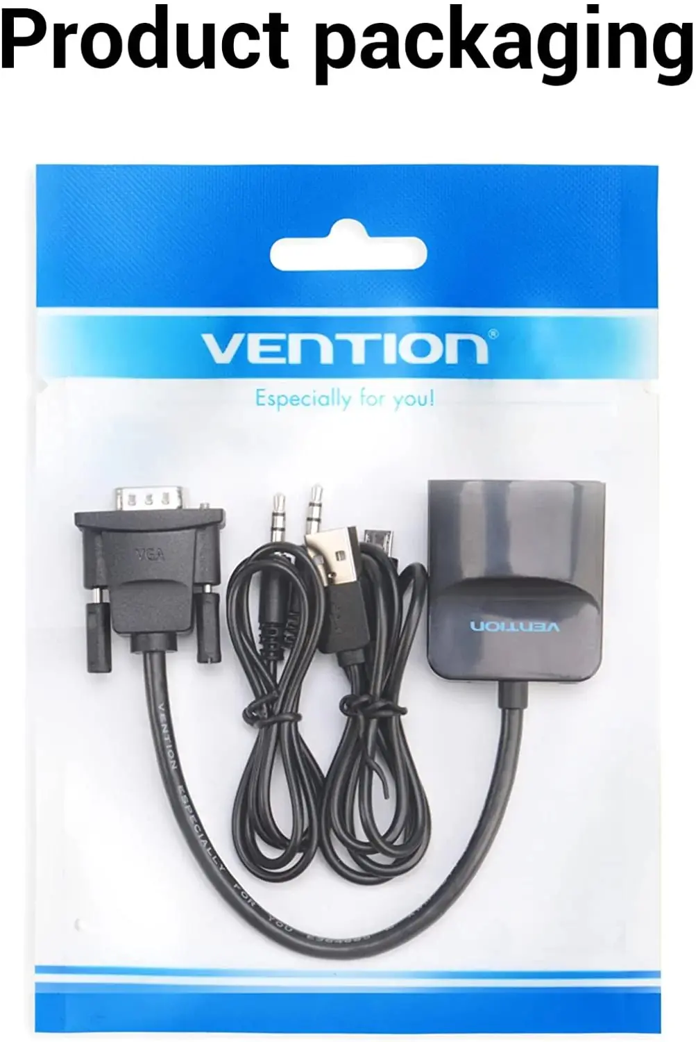 Vention αντάπτορας VGA σε HDMI με ήχο - Ενεργός μετατροπέας με AUX-in και τροφοδοσία Micro USB - ACNBB - image 6