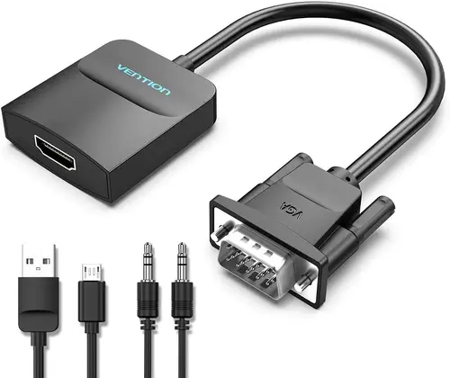 Vention αντάπτορας VGA σε HDMI με ήχο - Ενεργός μετατροπέας με AUX-in και τροφοδοσία Micro USB - ACNBB - 1