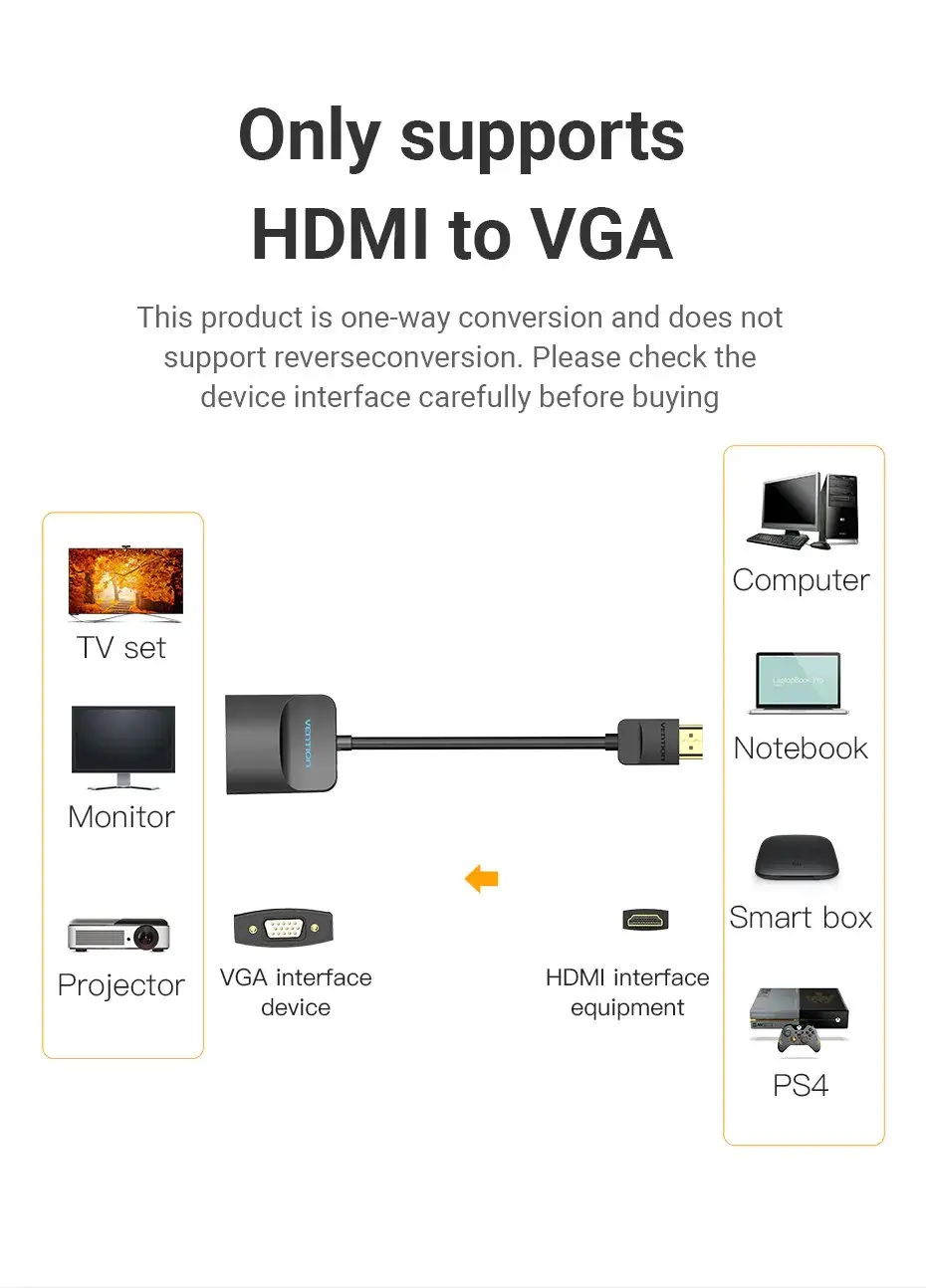 Vention адаптер Adapter HDMI M to VGA F - 42154 - image 1