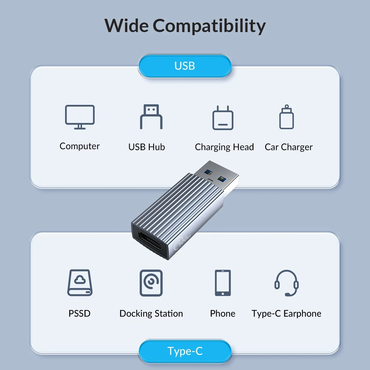 Orico Адаптер Adapter USB3.1 to Type-C (female) - AH-AC10-GY - image 4