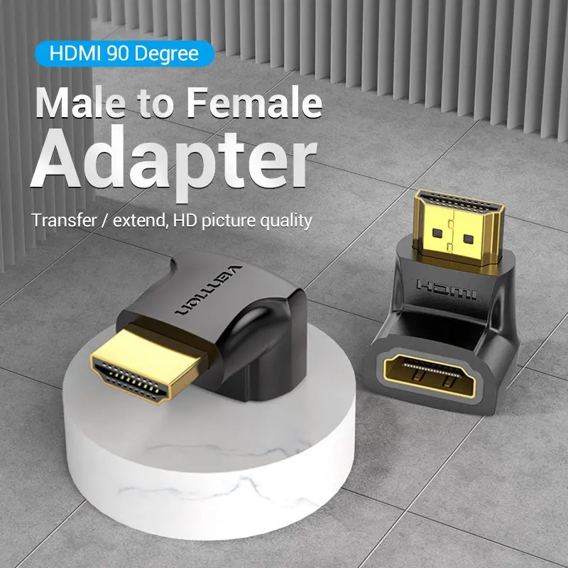 Vention Адаптер Adapter HDMI Right Angle 90 Degree M/F - AIOB0 - image 1