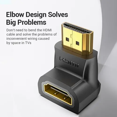 Vention Адаптер Adapter HDMI Right Angle 90 Degree M/F - AIOB0 - image 2