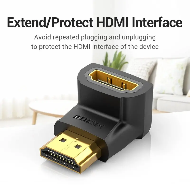 Vention Адаптер Adapter HDMI Right Angle 90 Degree M/F - AIOB0 - image 3
