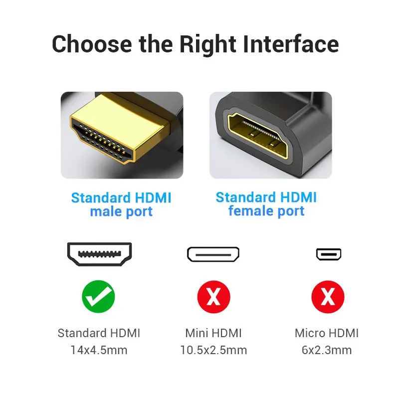 Vention Адаптер Adapter HDMI Right Angle 90 Degree M/F - AIOB0 - image 6