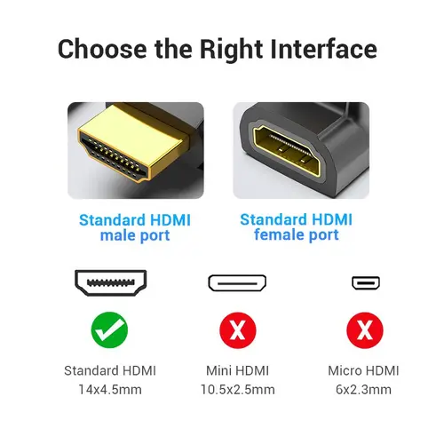 Vention Αντάπτορας HDMI γωνία 90 μοιρών M/F - AIOB0 - 7