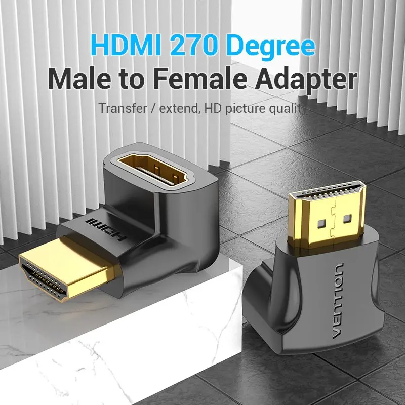 Vention Адаптер Adapter HDMI Right Angle 270 Degree M/F - AINB0 - image 1