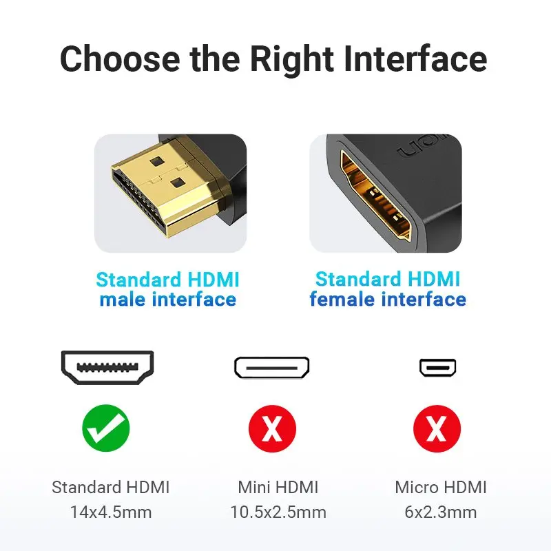 Vention Адаптер Adapter HDMI Vertical Flat 270 Degree M/F - AIQB0 - image 6