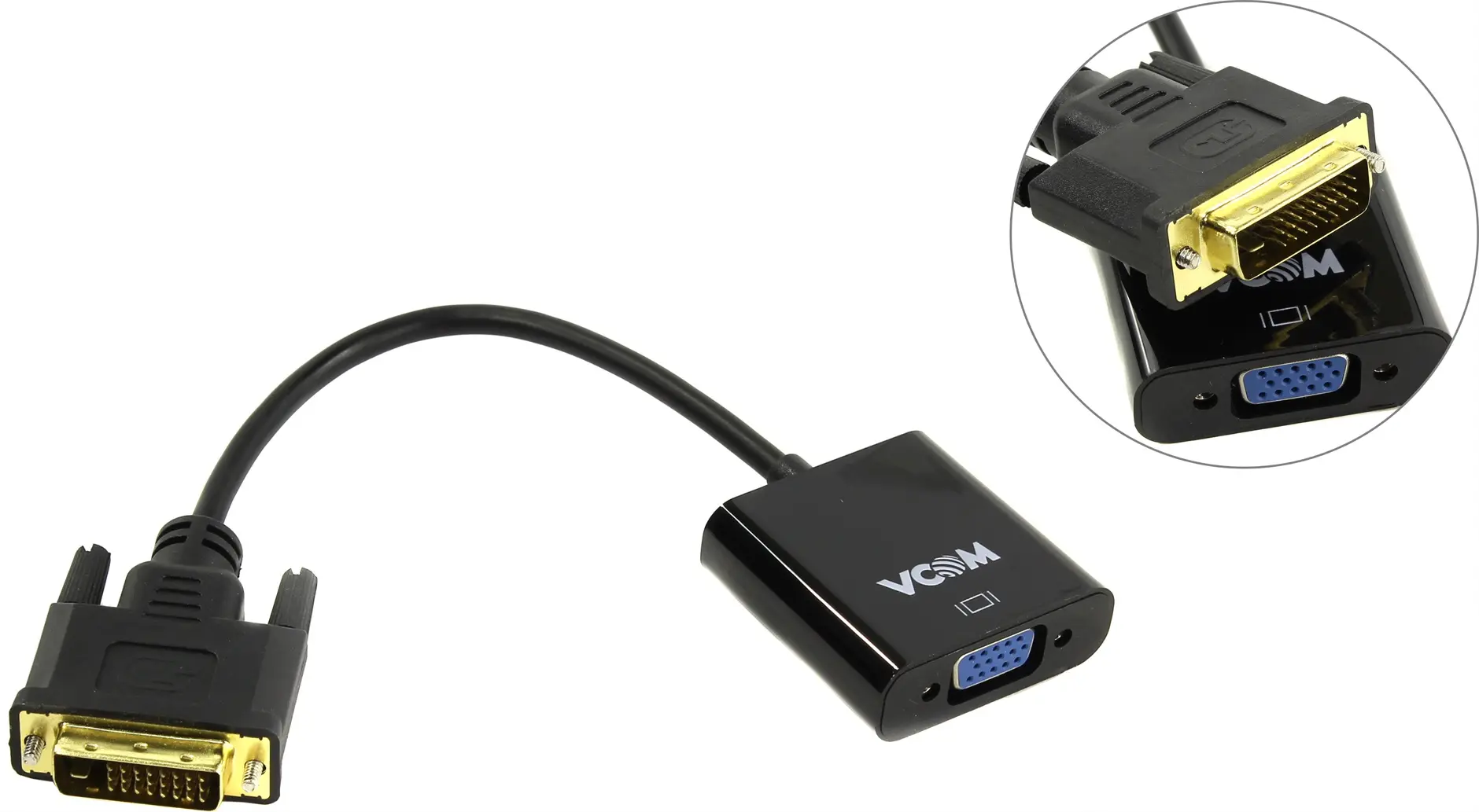 VCom активен преходник Adapter DVI-D 24+1 M -> VGA F Active - CG491-0.15m - image 1