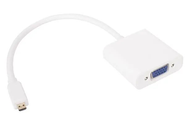 VCom Адаптер Adapter Mini HDMI CM to VGA F White - CG592-0.15m - image 1