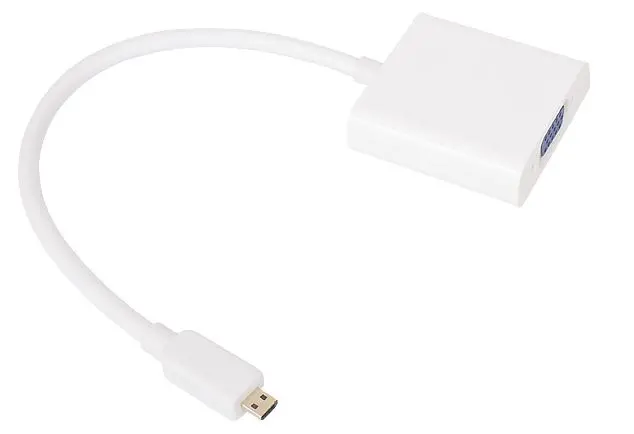 VCom Адаптер Adapter Mini HDMI CM to VGA F White - CG592-0.15m - image 2