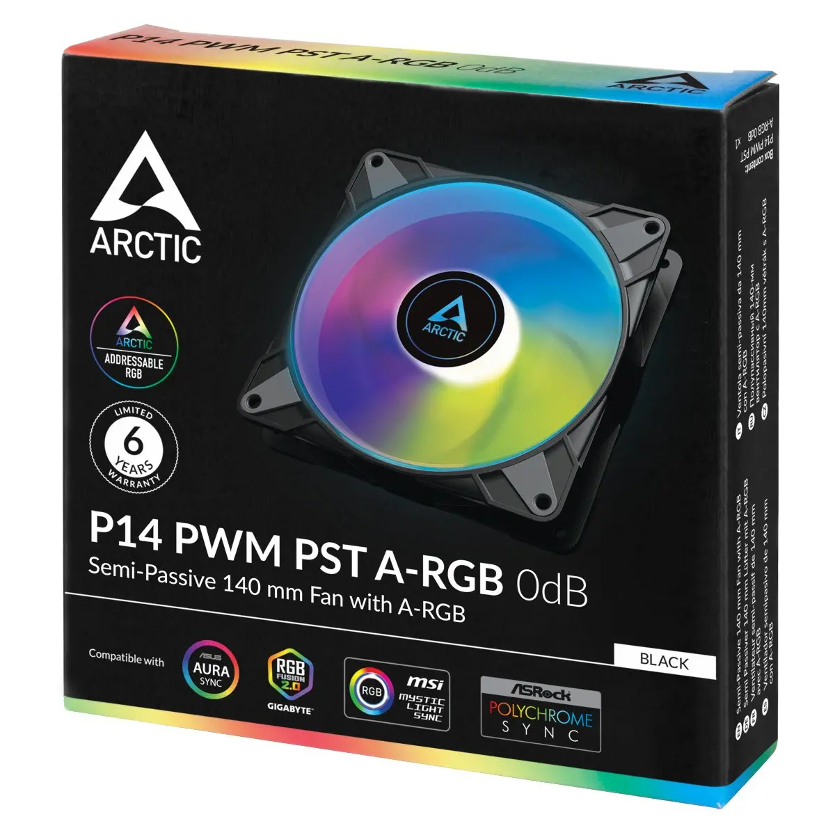 Arctic вентилатор Fan 140mm P14 PWM PST A-RGB 0dB (Black) - image 3