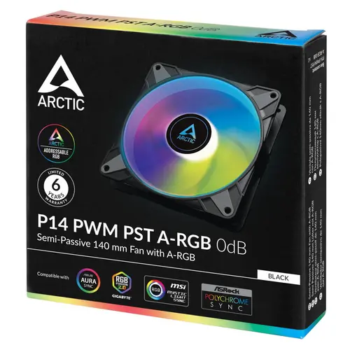 Arctic вентилатор Fan 140mm P14 PWM PST A-RGB 0dB (Black) - image 3