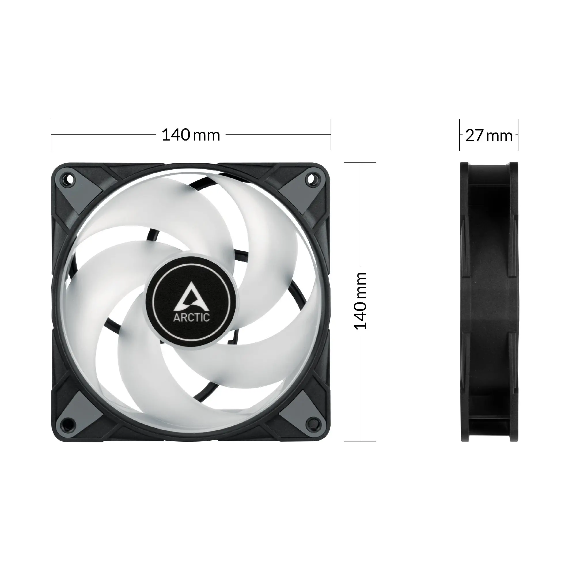 Arctic вентилатор Fan 140mm P14 PWM PST A-RGB 0dB (Black) - image 5